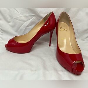 Christian Louboutin New Very Prive 100 Heels - Red- Size 39.5 Brand New